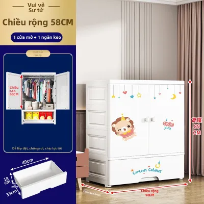 Tủ Quần Áo Nhựa Thiết Kế Hình Thú Dễ Thương Cho Bé