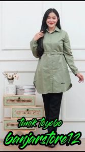 Tunic Wanita Lengan Panjang Tunik Jumbo 115 Cm Terbaru Katun Toyobo Premium