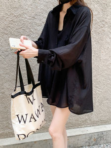 Womens Ice Silk UV Protection Shirt Lightweight Open Cardigan Outerwear Breathable Summer New Style Fashionable Loose Fit