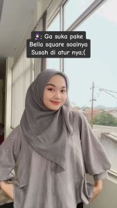 Kerudung Bella Square Anti Mleyot: Jilbab Segi Empat Polycotton 110x100cm