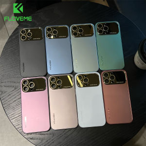 FLOVEME Matte Large Window Phone Case For iphone 14 13 12 11 Pro Max Lens Protection Anti-fingerprint Hard PC Shockproof Back Cover For iphone 14 13 12 11