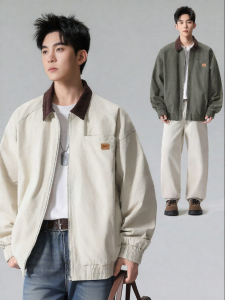 Wood soon | American Retro Workwear Detroit Style Cleanfit Loose Jacket