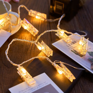 6M 40LEDS Light String Photo Clip Fairy Garland Light String Battery USB Powered Wedding Birthday Party Christmas Decoration 02