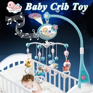 Baby Crib Toys with Music Baby Bed Bell 360° Rotating Rattle Toy Newborn Sleeping Toy