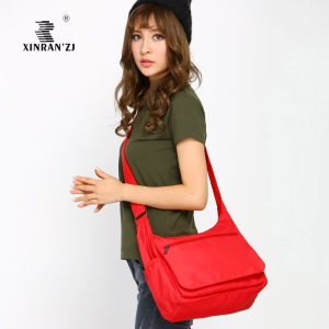 XINRANZJ Waterproof Nylon Crossbody Bag with Multiple Pockets and Layers Lightweight Shoulder Bag for Women