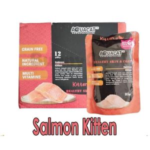 AQUACAT BOX 12 Pcs makanan kucing basah wet food pouch AQUA CAT 90GR(85gr + 6%)