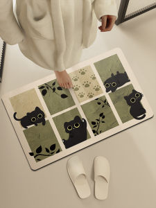 Bathroom Kitchen Floor Mat Anti-Slip Water Absorbent Soft Pad Toilet Carpet Non-Slip Natural Rubber Square Home Decor Rug