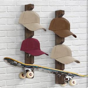 Wooden Hat Hanger Hat Hook Hat Rack for Baseball Cap Home Decor Space-Saving Organizer with Display Shelf