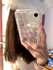 New Year Pink Bunny for Iphone16 Phone Case Niche Style 15Promax Protective Case 13/12mini Girly Simplicity 678plus Cute Couple Xsmax/Xs/Xr/14