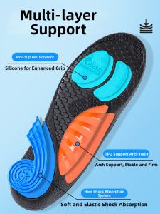MICUI | Shock Absorbing Anti-Odor Anti-Slip Moisture Wicking Shoe Insoles for Flat Feet Pronation and Supination