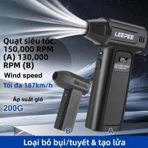 Máy Thổi Khí Tốc Độ Cao Turbo Jet 130000/150000 Vòng/phút Máy Bơm Điện Dùng Cho Nhà Cửa Vườn Xe Hơi Dọn Tuyết - Sử Dụng Pin Có Vòi Phun