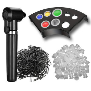 ชุดเครื่องผสมสีสักครบชุด พร้อมแท่งผสมสี 100 ชิ้น ถ้วยสัก 100 ชิ้น พร้อมขาตั้ง อุปกรณ์สัก