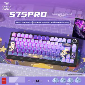 AULA | Wireless Wired Bluetooth Triple Mode Mechanical Keyboard with Display for Gaming