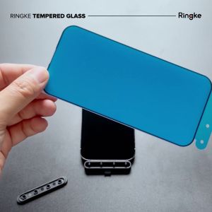 Ringke Full Cover Glass Screen Protector Compatible with iPhone 15 Pro Max Transparent HD Clear Full Adhesive 9H Hardness Touch Sensitive Tempered Glass Protective Film Cover
