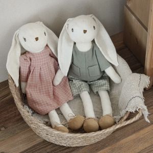 1PCS Childrens Room Decor Rabbit Dolls with Overalls And Skirts Photography Props Baby Soothing Gifts Festival Greetings Gifts