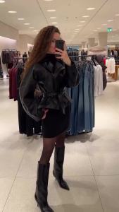 HH Women Vintage Motorcycle Jacket With Belt Faux Leather Trench Coat Long Sleeve Lapel Zipper Jacket Autumn High Street Outwear