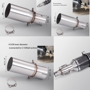 Motorcycle Exhaust Stainless Steel Universal Adapter 28/30/35/40/45 to 51 MM Suitable for Most Motorcycle Installations