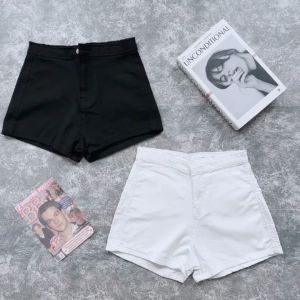 Quần jean short nữ chất kaki giả Jeans thiết kế đơn giản kaki trơn dễ phối đồ Lưng Cao co giãn quần đùi bò