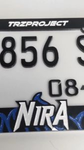 Frame + Plat Nomor Motor Akrilik Motif Blue Fire (SATUAN)