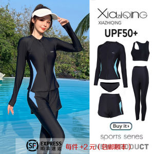 New Womens Long Sleeve Wetsuit Two Piece Surfing Swimming Suit Quick Dry Jellyfish Dress Slimming Girl Snorkeling Surfing Diving Clothes