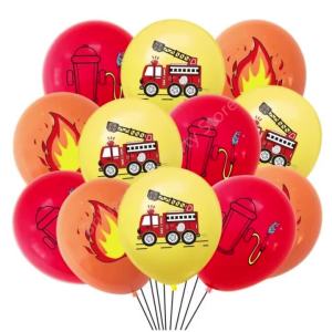 Fire Truck Party Balloons Set for Kids Latex Balloon Baby Shower Fireman Firefighter Birthday Party Decorations 12Pcs