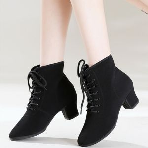 เต้นรำแจ๊สสมัยใหม่รองเท้าเต้นรำห้องบอลรูมละตินผู้หญิงรองเท้าเต้นรำลูกไม้ขึ้นรองเท้าบูทสำหรับเต้นรองเท้าเต้นรำกีฬา