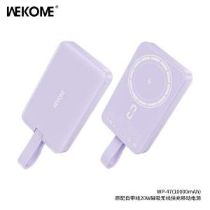 Wekome Mini Wireless+Built in Cable 10000mah Power Bank(15W Wireless/20W PD)WP-47