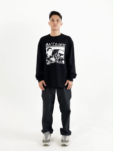 Moutley Kaos Pria Lengan Panjang Oversized Fit Katun 16s Anti-Hero OL-M030125