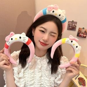 Sanrio Plush Ears Hello Kitty Headbands Girl Kawaii Anime Hair Accessories Birthday Xmas Gift