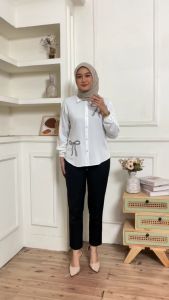 Cellia Atasan Wanita Bahan Rayon Twill Kemeja Wanita Kekinian Blouse Bordil