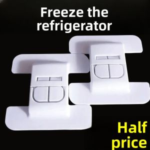 Self-Adhesive Double Lock Design Refrigerator Door Safety Lock Easy to Install without Drilling Dual Buckle Hard to Open