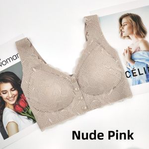 Breathable Light Weight Wirefree Nursing Bra Female Underwear Front Clasp Sensation Feeding Full Cup Vest Style Nylon Fabric