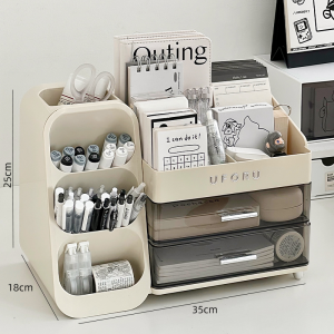Desktop Organizer Box Office Desk Book Sorting Rack A4 Document Holder Plastic Rectangular Shape 3 Layers for Everyone