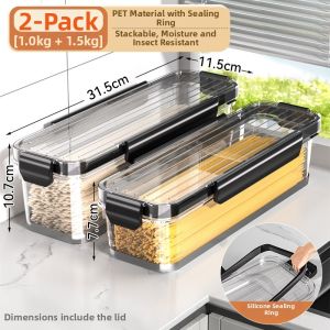 ZUNYI | Food-Grade Freshness Seal Long Rectangular Storage Container for Pasta and Noodles