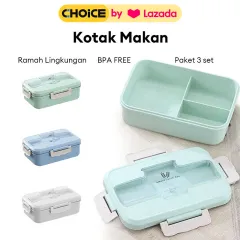 Lunch Box Set / Kotak Bekal Makan Jerami Gandum / Kotak Makan