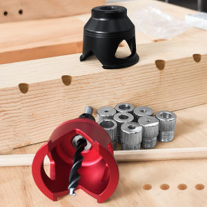 Aluminum Alloy Vertical Drill Guide Pocket Hole Jig with 3pcs/9pcs Drill Bushings 90 Degree Straight Hole Drilling Positioner