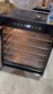 เครื่องอบผลไม้12/10ชั้น💥รับประกัน 1 ปี💥 เครื่องอบลมร้อน สีดำ ฟรีแผ่นซิลิโคน10แผ่น)รุ่นใหญ่จุได้เยอะ