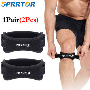 2Pcs/1Pair Adjustable Knee Pad Knee Pain Relief Patella Stabilizer Brace Support for Hiking Soccer Basketball Running Sport