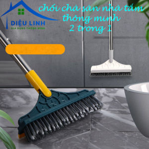Chổi chà sàn nhà tắm thông minh 2 trong 1 Cây chà sàn nhà tắm thiết kế đầu gạt nước và đầu chổi xoay 120 độ quét nhà siêu sạch mọi góc bẩn Tram Anh shop