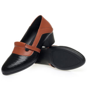 รองเท้าส้นแบนหนังแท้สวมใส่สบายสำหรับผู้หญิง ฤดูใบไม้ผลิและฤดูใบไม้ร่วง รองเท้าส้นแบนแบบสวมสีบล็อก รองเท้าหนังนิ่ม รองเท้าสวมสบาย