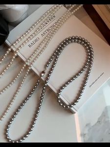 150cm Trendy Long Pearl Necklace Women Elegant White Pearl Necklace Simple Sweater Chain