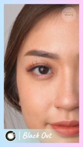 Beli 1 Dapatkan 3 Gratis Item Softlens Story Black Out 1 Pasang | 14.5mm Soflens Premium Korea | Soflen Black 6Bulan