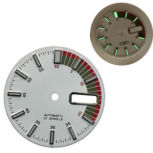 28.5mm No Logo Colorful Dial Fit NH36/4R36 Movement Green Luminous Dual Calendar High-Quality Watch Modified Accessories