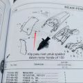 KLIP KANCING PAKU RIVET UNTUK SPAKBOR DALAM MOTOR HONDA CRF 150. 