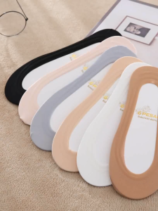 Ice silk seamless boat socks thin silicone non-slip womens socks high-heeled shoes invisible socks