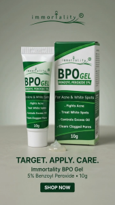 Immortality BPO Gel Benzoyl Peroxide 5% 10g | Acne & Pimple Spot Treatment