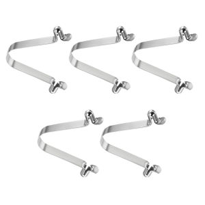 5-10pcs Double Button Kayak Paddle Snap Spring Clip Steel V-Shaped Lift Telescopic Locking Tube Pole Clips for Tent Umbrella