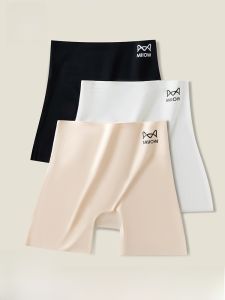 miiow | High-Waist Seamless Ice Silk Safety Pants Womens Two-In-One Bottoming Trousers Summer New Arrival Cat Person Underwear