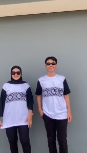 ELQIA - Pakaian Baju Couple Kaos Oversize Aldira Combi Blok Batik 01