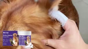 50PCS Pet Ear Cleaning Finger Wipes Ear Care for Cats Dogs Sensitive Ear Canal Odor Dirt Remover Daily Pet Grooming Finger Wipes